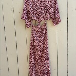 Reformation Red and White Floral Maxi Dress